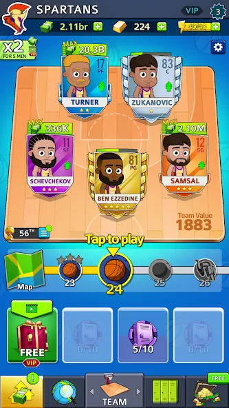 Idle Five Basketball tycoon (Айдл Файв Баскетбольный тайкун)  [МОД Unlocked] Screenshot 3