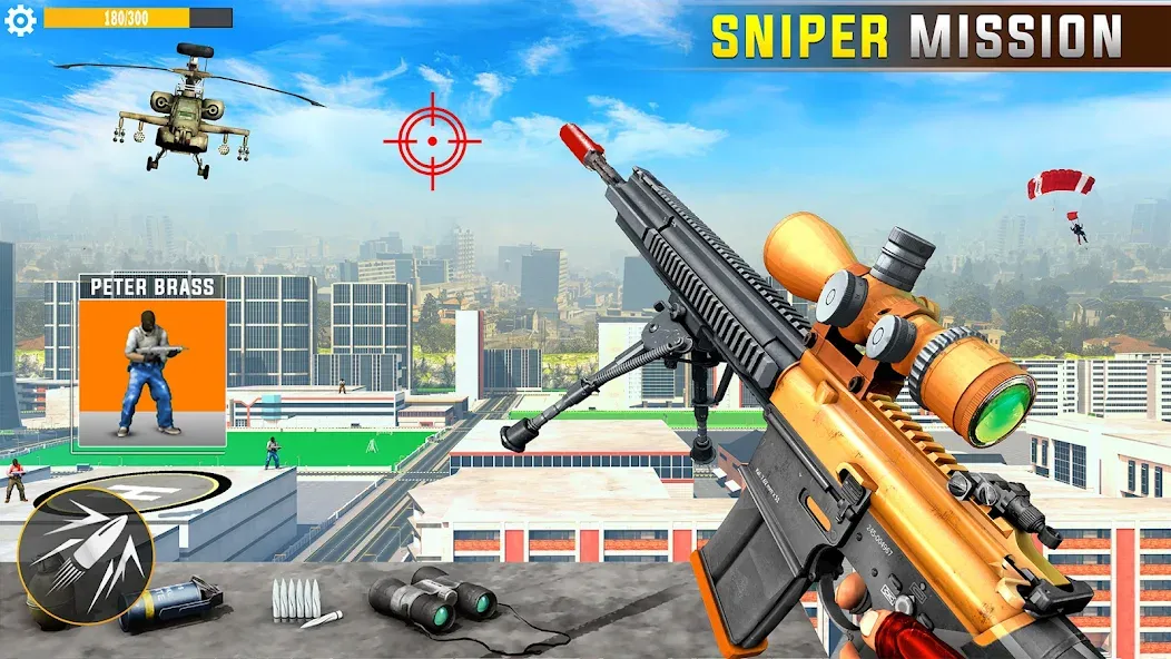 Banduk Game - Sniper Gun Games (Снайперская Война 3D)  [МОД Бесконечные монеты] Screenshot 2