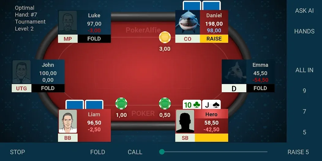 Offline Poker AI - PokerAlfie (Оффлайн Покер ИИ)  [МОД Много монет] Screenshot 3