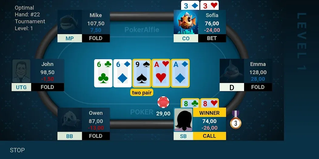 Offline Poker AI - PokerAlfie (Оффлайн Покер ИИ)  [МОД Много монет] Screenshot 5