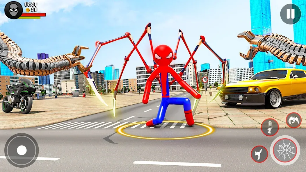 Spider Game-Stickman Rope Hero  [МОД Много денег] Screenshot 2