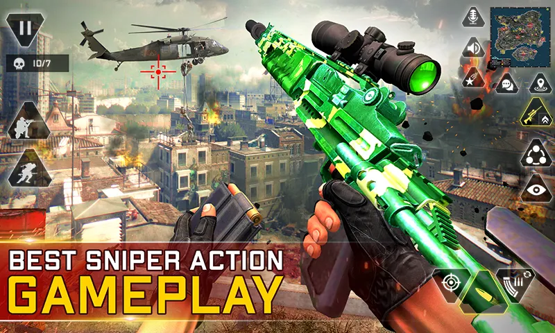 Sniper Gun Shooting game (ИГИ Снайпер Оружие Стрелялки Игры)  [МОД Все открыто] Screenshot 1