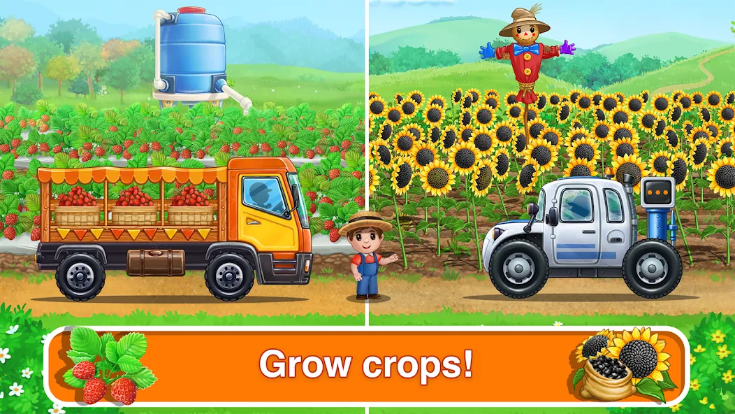 Tractor, car: kids farm games  [МОД Много денег] Screenshot 3