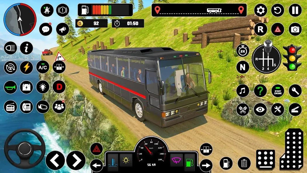 Offroad Bus Simulator Bus Game (Оффроуд Автобус Симулятор Игра)  [МОД Unlocked] Screenshot 2