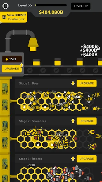 Idle Bee Factory Tycoon  [МОД Бесконечные монеты] Screenshot 3