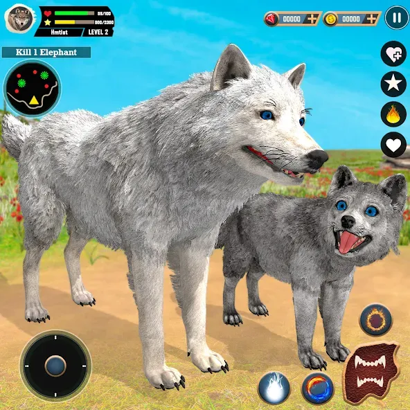 Wild Wolf Simulator Games  [МОД Бесконечные монеты] Screenshot 1