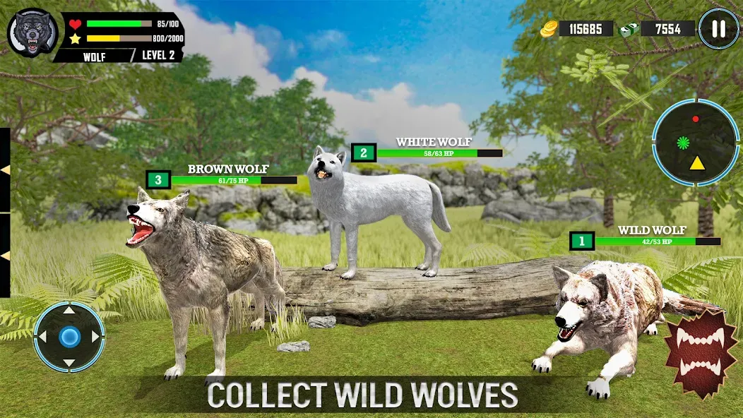 Wild Wolf Simulator Games  [МОД Бесконечные монеты] Screenshot 3