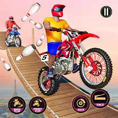 Скачать взломанную Motor Bike Stunt Racing Games (Мотор Байк Стант Гонки Игры)  [МОД Бесконечные деньги] - полная версия apk на Андроид