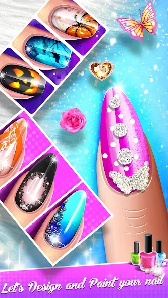 Nail Salon Fashion Makeup Game  [МОД Menu] Screenshot 5