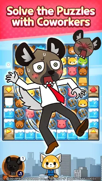 Aggretsuko : Match 3 Puzzle (Аггретсуко)  [МОД Много денег] Screenshot 2