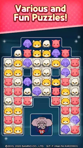 Aggretsuko : Match 3 Puzzle (Аггретсуко)  [МОД Много денег] Screenshot 4