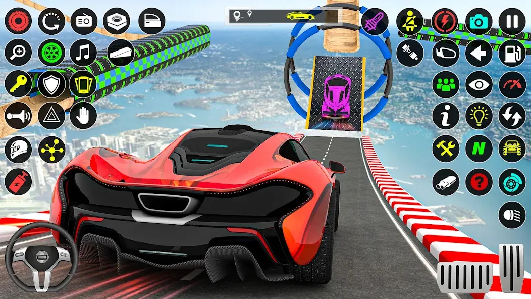 GT Car Stunt Race: Mega Ramps (Джи Ти Кар Стант Рейс)  [МОД Много монет] Screenshot 4