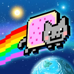 Взломанная Nyan Cat: Lost In Space (Нян Кэт)  [МОД Unlocked] - полная версия apk на Андроид