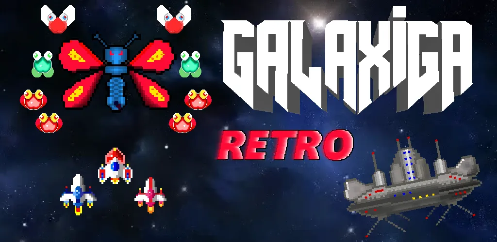 Galaxiga Retro Arcade Action (Галаксига Ретро Аркейд Экшн)  [МОД Меню] Screenshot 1