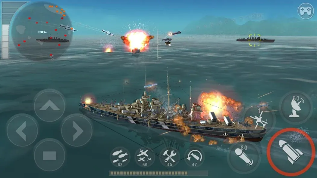 WARSHIP BATTLE:3D World War II  [МОД Unlimited Money] Screenshot 1