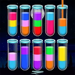 Скачать взломанную Water Sort Color Sorting games (Вотер Сорт Колор Сортинг гейм)  [МОД Много монет] - стабильная версия apk на Андроид