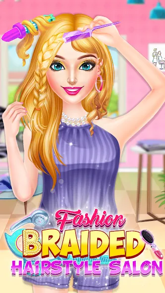 Braided Hair Salon Girls Games  [МОД Unlocked] Screenshot 3