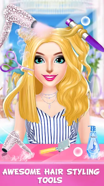 Braided Hair Salon Girls Games  [МОД Unlocked] Screenshot 4