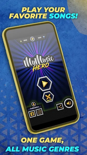 Guitar Hero Mobile: Music Game (Гитар Хиро Мобайл)  [МОД Mega Pack] Screenshot 1