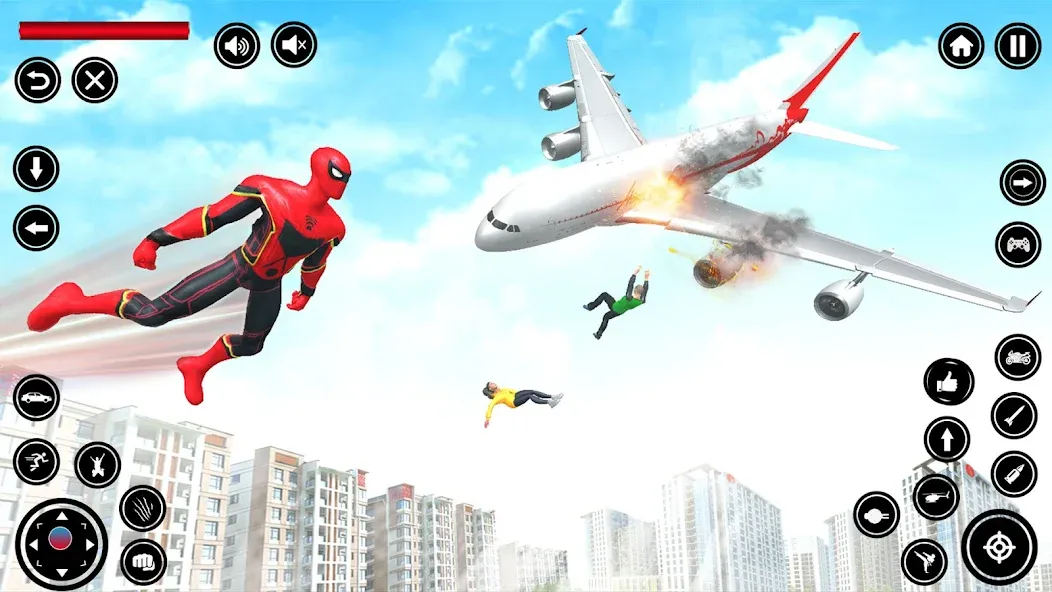 Flying Spider Rope Hero Fight (Флайинг Спайдер Роп Хиро Файт)  [МОД Бесконечные монеты] Screenshot 1