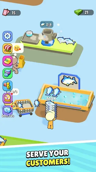 My Fish Mart: Idle Tycoon Game (Мой рыбный магазин)  [МОД Много денег] Screenshot 2