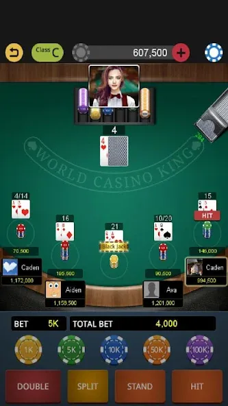 World Blackjack King  [МОД Бесконечные деньги] Screenshot 1