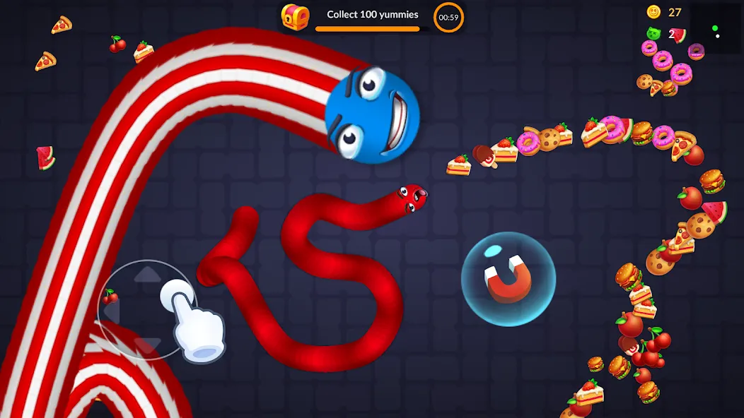 Snake vs Worms: Fun .io Zone  [МОД Меню] Screenshot 3