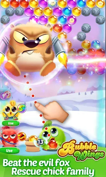 Bubble Wings: bubble shooter (Бабл Вингс)  [МОД Бесконечные деньги] Screenshot 2