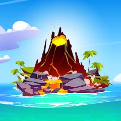 Скачать взломанную Volcano Island - Sim Game (Вулканический остров)  [МОД Unlimited Money] - стабильная версия apk на Андроид