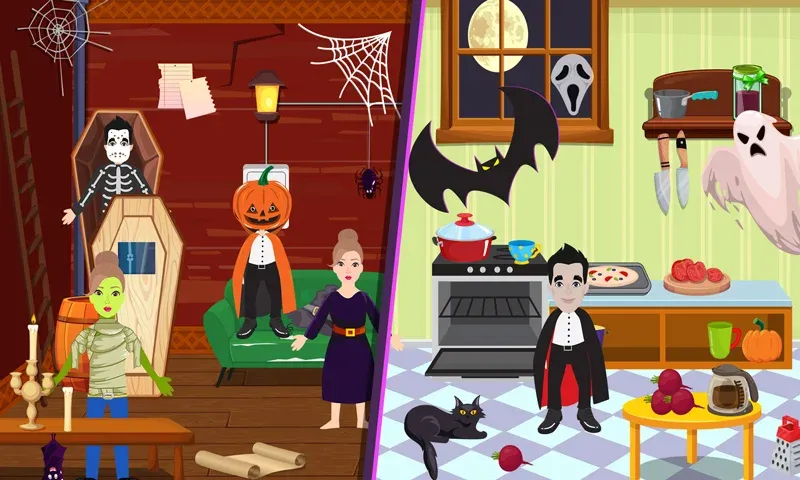 Pretend Play Halloween Party (Претендуй на Хэллоуинскую вечеринку)  [МОД Бесконечные деньги] Screenshot 4