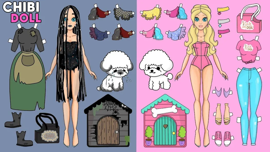 Chibi Dolls Dress Up Games (Чиби Куклы Игра в Одевание)  [МОД Бесконечные монеты] Screenshot 1