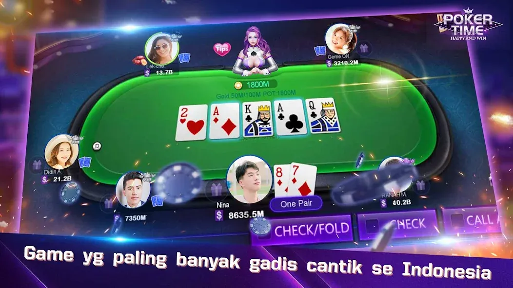 Poker Time- Pulsa Texas Holdem (Покер Тайм)  [МОД Unlimited Money] Screenshot 1