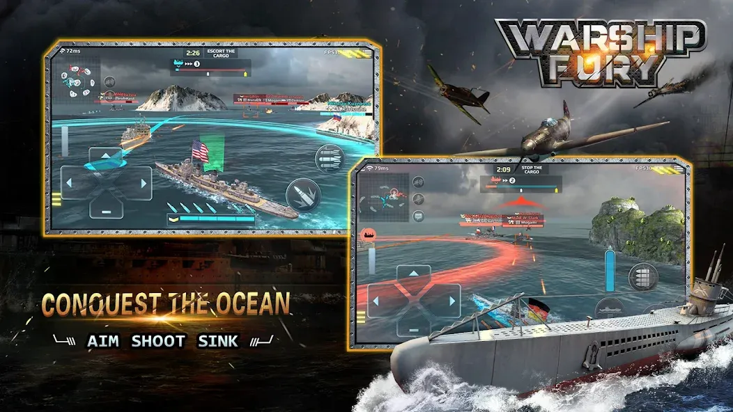 Warship Fury  [МОД Menu] Screenshot 3