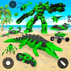 Взлом Crocodile Animal Robot Games  [МОД Много монет] - последняя версия apk на Андроид