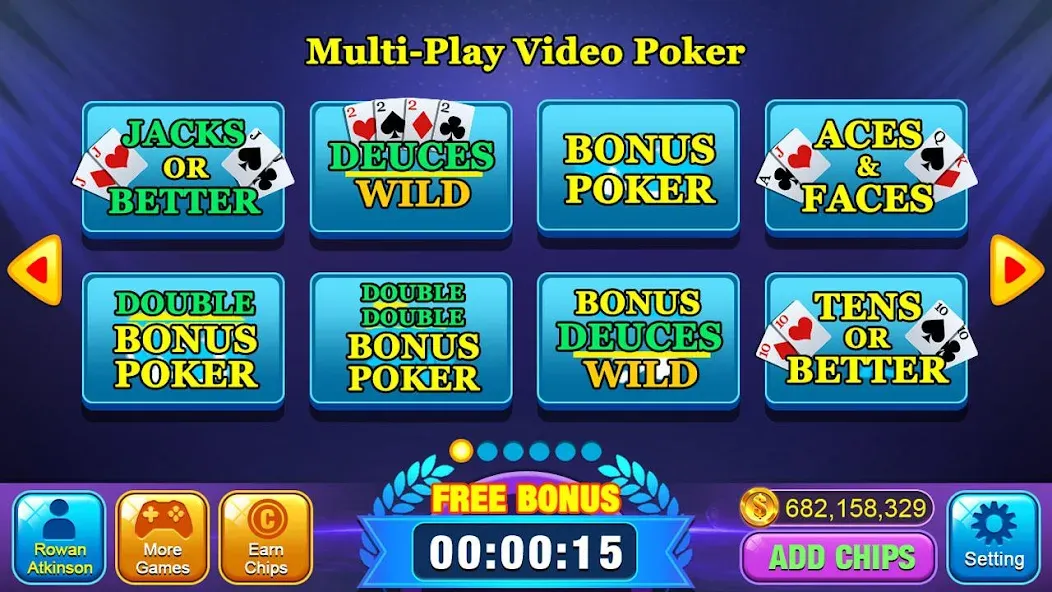 Video Poker Games - Multi Hand (Видео покер игры)  [МОД Много монет] Screenshot 1