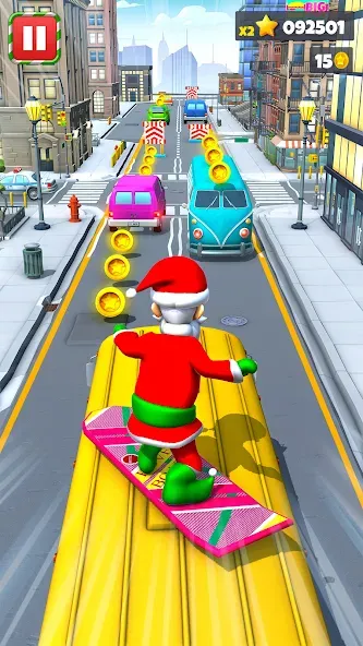 Xmas Santa Surfer Running Game (Ксмас Санта Серфер Раннинг Гейм)  [МОД Unlocked] Screenshot 1