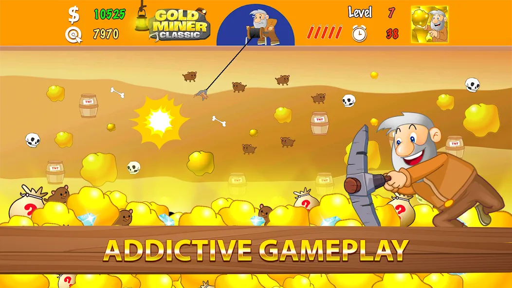 Gold Miner Classic: Gold Rush (Голд Майнер Классик)  [МОД Меню] Screenshot 2