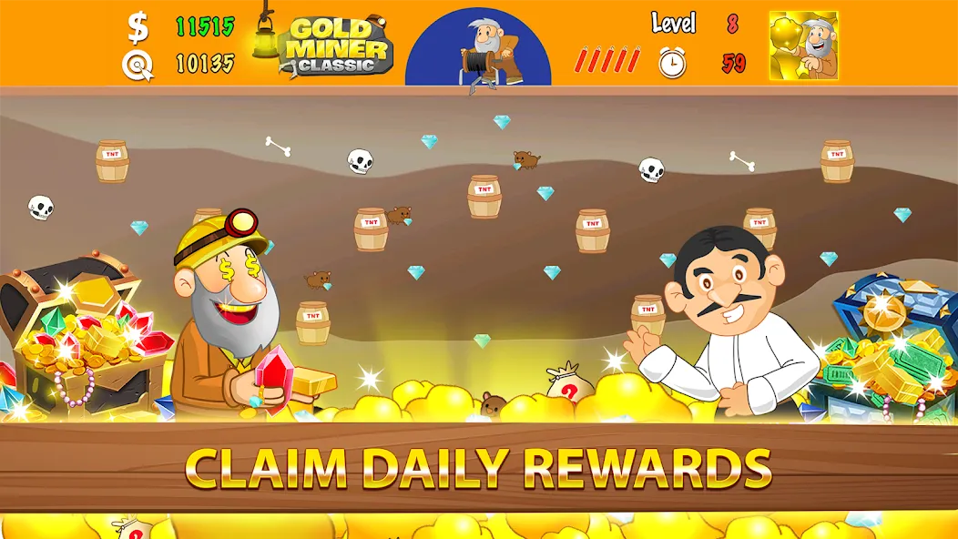 Gold Miner Classic: Gold Rush (Голд Майнер Классик)  [МОД Меню] Screenshot 5