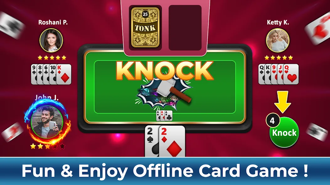 Tonk Rummy Card Game (Тонк Рамми карточная игра)  [МОД Unlimited Money] Screenshot 5