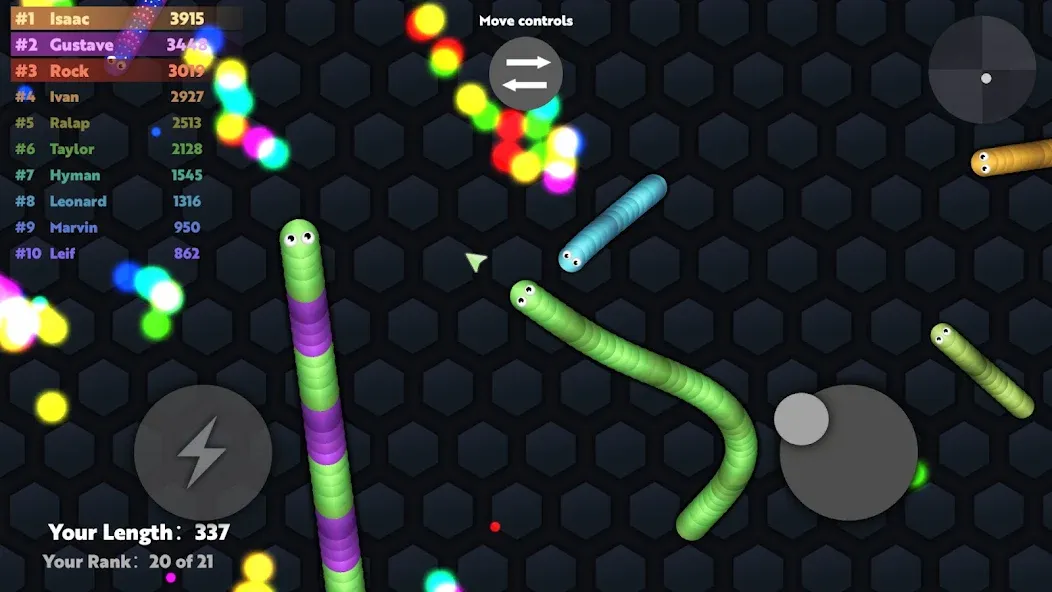 Slide.io - Hungry Snake Game  [МОД Много денег] Screenshot 1