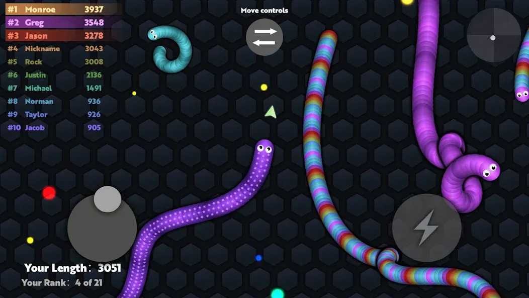 Slide.io - Hungry Snake Game  [МОД Много денег] Screenshot 3