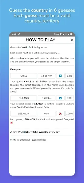 Worldle - Guess the Country (Ворлдле)  [МОД Меню] Screenshot 3