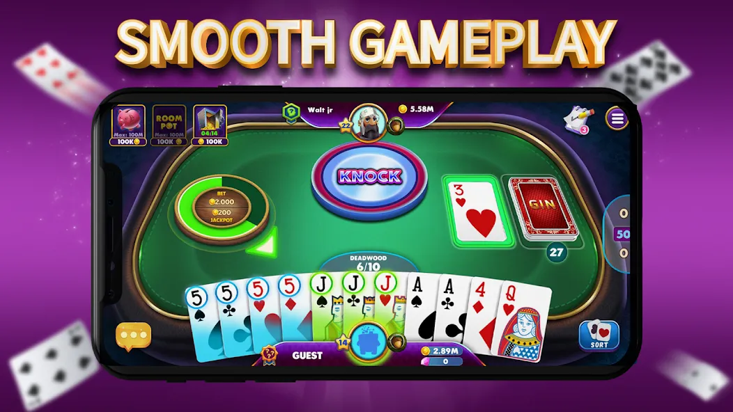 Gin Rummy Elite: Online Game (Джин Рамми)  [МОД Unlimited Money] Screenshot 2