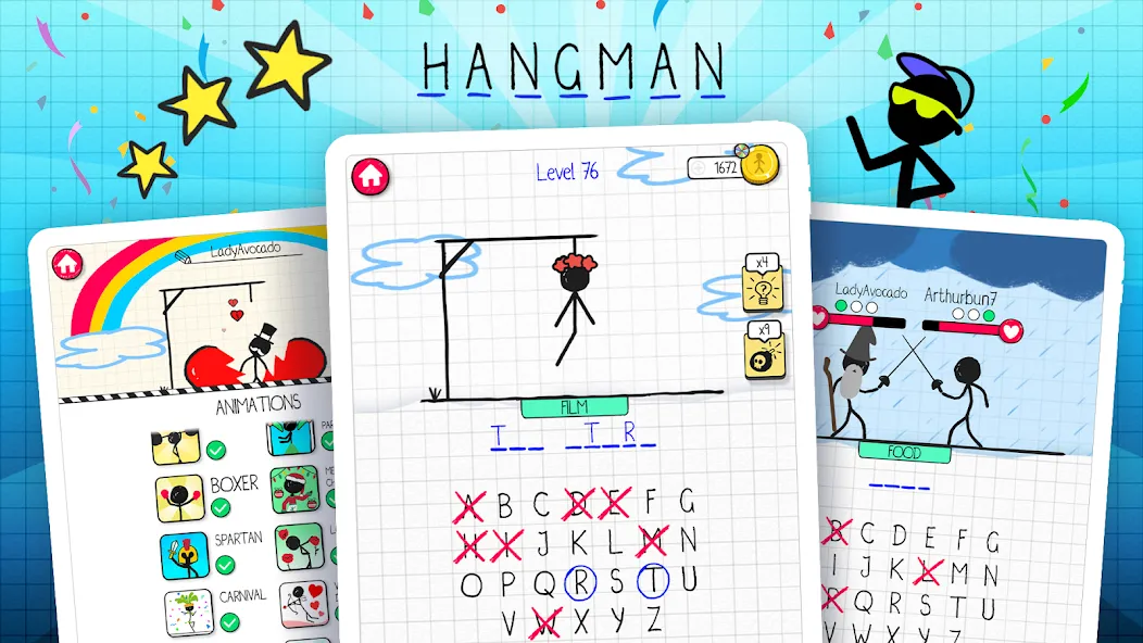 Hangman  [МОД Бесконечные монеты] Screenshot 5