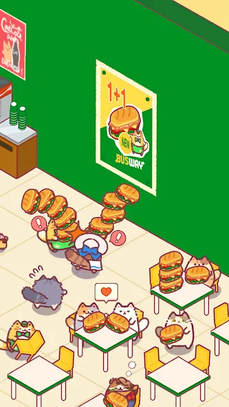 Cat Snack Bar: Cute Food Games (Кэт Снэк Бар)  [МОД Unlocked] Screenshot 3