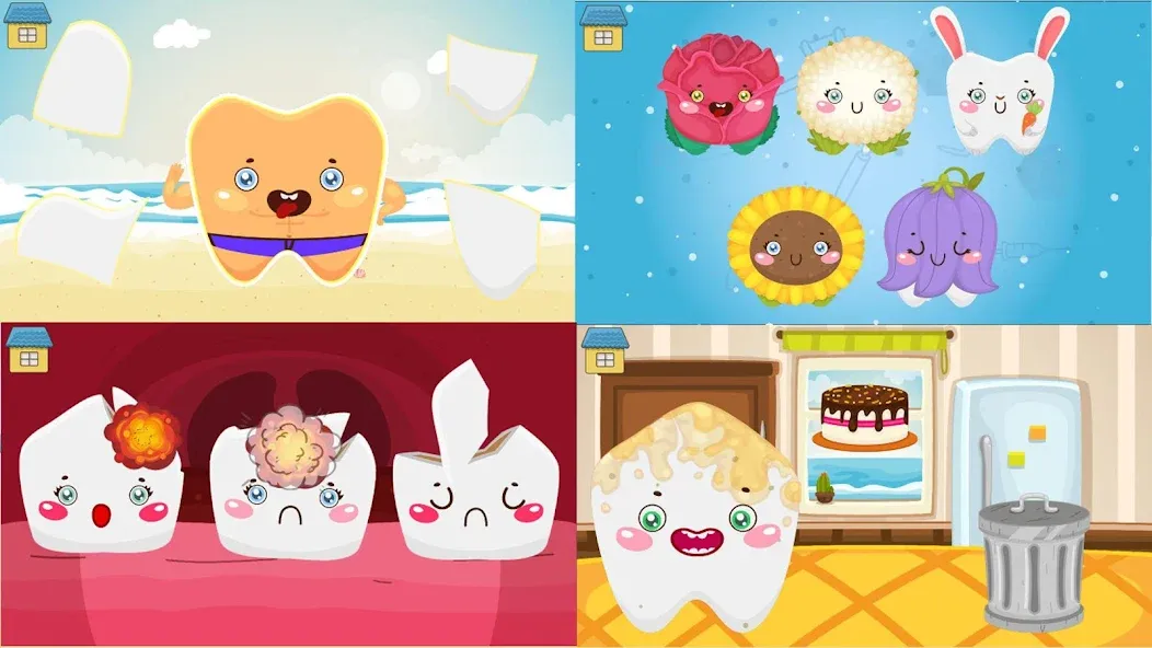 Funny Teeth kids dentist care!  [МОД Unlocked] Screenshot 1