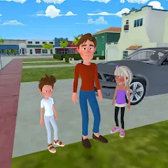 Скачать взломанную Super Dad Virtual : Happy Game  [МОД Бесконечные деньги] - полная версия apk на Андроид