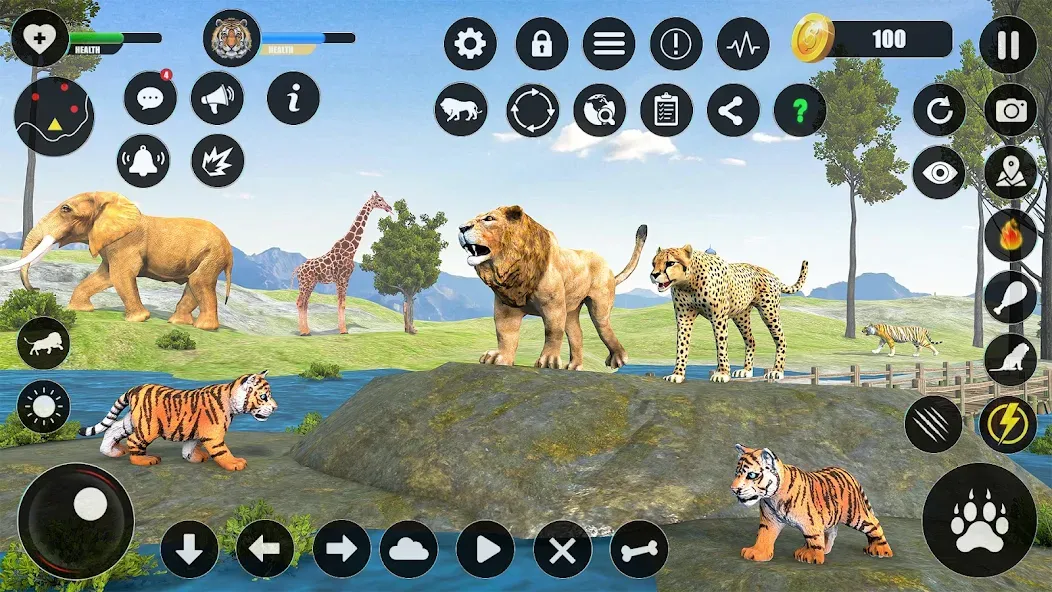 Tiger Simulator Animal Games (Тигровый симулятор  игры с животными)  [МОД Много монет] Screenshot 1