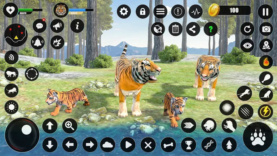 Tiger Simulator Animal Games (Тигровый симулятор  игры с животными)  [МОД Много монет] Screenshot 2