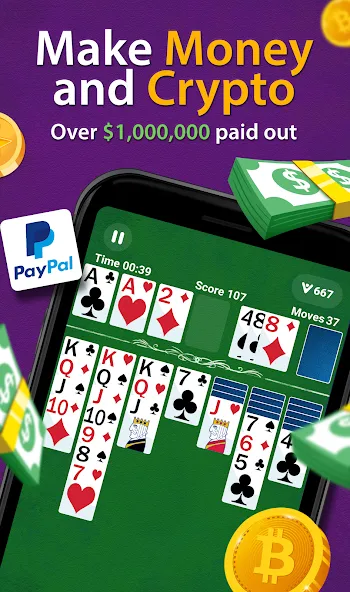 Solitaire - Make Money  [МОД Mega Pack] Screenshot 1